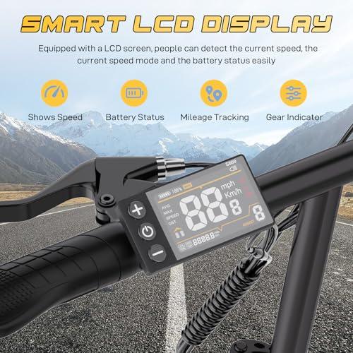 B0FMRJWH44 gal 3 69cfc90dcdaf7 EVERCROSS Bicicletta Elettrica per Adulti, 250W Bici da Montagna,16"/20" Pneumatici Grassi E-Bike, Fino a 25KM/H, 36V/48V Bat