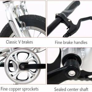 Kcolic Bici Pieghevole 12 Pollici, Bici CittĂ Compatta, Per Studenti Adulti, Mini Bici Pieghevole Leggera Per Bici Lavoro E,1 8 Kcolic Bici Pieghevole 12 Pollici, Bici CittĂ Compatta, Per Studenti Adulti, Mini Bici Pieghevole Leggera Per Bici Lavoro E,1 - immagine 4