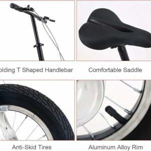 Kcolic Bici Pieghevole 12 Pollici, Bici CittĂ Compatta, Per Studenti Adulti, Mini Bici Pieghevole Leggera Per Bici Lavoro E,1 9 Kcolic Bici Pieghevole 12 Pollici, Bici CittĂ Compatta, Per Studenti Adulti, Mini Bici Pieghevole Leggera Per Bici Lavoro E,1 - immagine 5