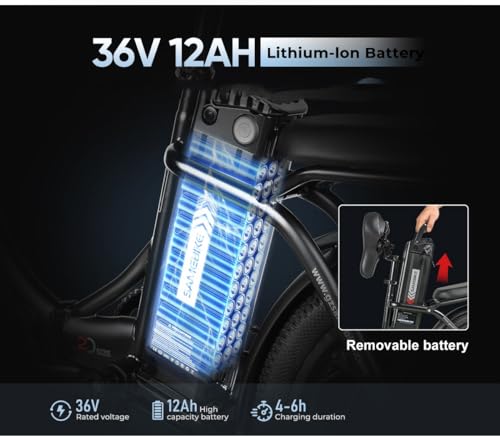 B0FSD1GGTY gal 2 69d0bcb920696 SAMEBIKE CY20 Bicicletta Elettrica Pieghevole 20" per Adulti, E-Bike Urbana 36V 12Ah con Batteria Rimovibile e Cestino Ant...