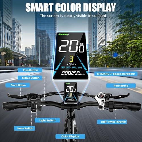 B0FV2Y5CX1 gal 3 69d0bd5c36cda Zylvro U3 Bici Elettrica Pieghevole Adulti, Bicicletta Elettrica con 48V 13Ah Batteria, 20"*3,0" Fat Tire Ebike, 7 Velocit...