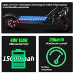 PLAYBIK Monopattino Elettrico Adulto, Batteria 48V 15Ah, Autonomia 50-55 km, Monopattino Elettrici Pieghevole con Potente ... - immagine 5