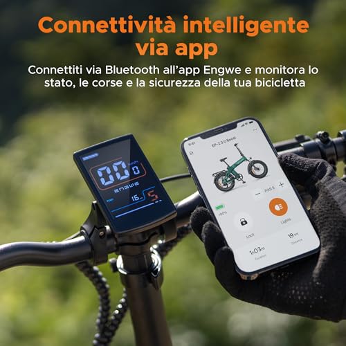 B0FX4PNGND gal 2 69cfca170758b ENGW EP-2 3.0 Boost Bici Elettrica Pieghevole, Dotata di Bluetooth e APP, 3.5 Ore di Carica Completa e 48V 13.5Ah Batteria Na