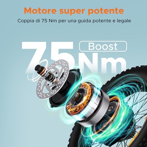 B0FX4PNGND gal 3 69cfca1a01f57 ENGW EP-2 3.0 Boost Bici Elettrica Pieghevole, Dotata di Bluetooth e APP, 3.5 Ore di Carica Completa e 48V 13.5Ah Batteria Na