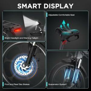 HITWAY Bicicletta Elettrica, Bici Elettrica 16 Pollici, Pieghevole E BIKE Batteria 36V/7,8Ah, Motore 250W, Massima 25km/h,... 9 HITWAY Bicicletta Elettrica, Bici Elettrica 16 Pollici, Pieghevole E BIKE Batteria 36V/7,8Ah, Motore 250W, Massima 25km/h,... - immagine 5