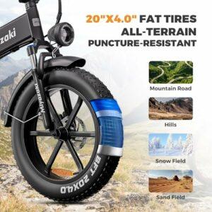 Miyazaki Bicicletta Elettrica Pieghevole per Adulti, Telaio in Alluminio Aerospaziale, Motore Brushless, Ebike Pieghevole con - immagine 5