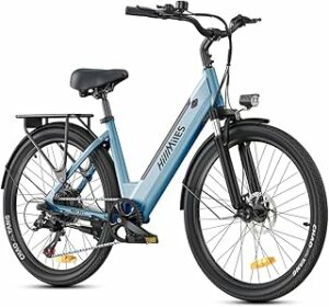 HillMiles Bici Elettrica Per Adulti Da 26", 7 Velocità Bicicletta Elettrica da 36V 13Ah Batteria Rimovibile, 25km/h & Auto...