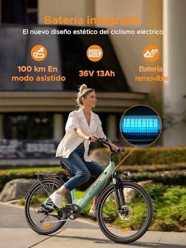 B0G395GHT5 gal 3 69cf80a5bb49c HillMiles Bici Elettrica Per Adulti Da 26", 7 Velocità Bicicletta Elettrica da 36V 13Ah Batteria Rimovibile, 25km/h & Auto...