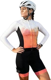 B0G3BC4MRZ-69d0c09501d38 B0G3BC4MRZ 69d0c09501d38 Tuta da triathlon da donna, a maniche lunghe, pantaloni corti, body da ciclismo, tuta da triathlon, arancione XS-3XL