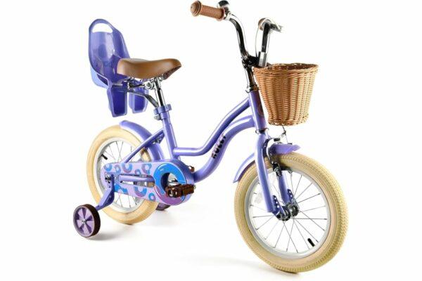 B0G3NKBZPY-69cfa3dcde0b4 B0G3NKBZPY 69cfa3dcde0b4 RULLY Bicicletta Bambina con Rotelle, Cestino e Seggiolino per Bambola, Sella Regolabile, per 2–7 Anni, Rosa/Viola/Blu