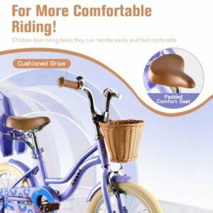 RULLY Bicicletta Bambina con Rotelle, Cestino e Seggiolino per Bambola, Sella Regolabile, per 2–7 Anni, Rosa/Viola/Blu 8 RULLY Bicicletta Bambina con Rotelle, Cestino e Seggiolino per Bambola, Sella Regolabile, per 2–7 Anni, Rosa/Viola/Blu - immagine 4