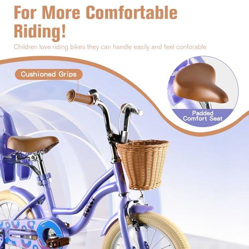 RULLY Bicicletta Bambina con Rotelle, Cestino e Seggiolino per Bambola, Sella Regolabile, per 2–7 Anni, Rosa/Viola/Blu 3 B0G3NKBZPY gal 2 69cfa3e17e1ac RULLY Bicicletta Bambina con Rotelle, Cestino e Seggiolino per Bambola, Sella Regolabile, per 2–7 Anni, Rosa/Viola/Blu