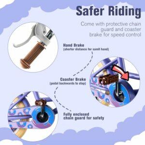 RULLY Bicicletta Bambina con Rotelle, Cestino e Seggiolino per Bambola, Sella Regolabile, per 2–7 Anni, Rosa/Viola/Blu 9 RULLY Bicicletta Bambina con Rotelle, Cestino e Seggiolino per Bambola, Sella Regolabile, per 2–7 Anni, Rosa/Viola/Blu - immagine 5