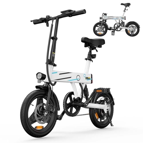 B0G46M7YQS gal 0 69d0bbc16d649 Finbike U1/EB1 Bici Elettrica Pieghevole, 14" Bici Elettrica da 280.8 WH Batteria, Autonomia di 40 KM, Motore 250W, E-Bike...