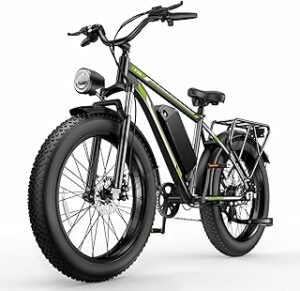 Aimittie Bici Elettrica Per Adulti Da 20/26", 7 Velocità con Bicicletta Elettrica 48V 15/18/25Ah, 25km/h & Autonomia di 8...