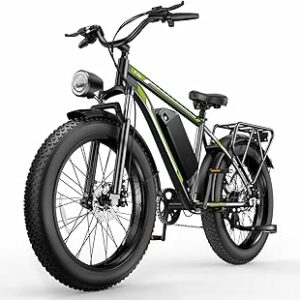 Aimittie Bici Elettrica Per Adulti Da 20/26", 7 Velocità con Bicicletta Elettrica 48V 15/18/25Ah, 25km/h & Autonomia di 8...