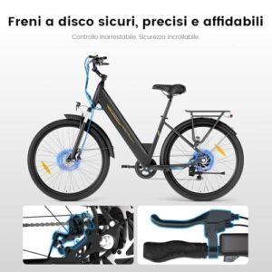 Junglor Bici Elettrica 27,5" donna Motore da 250 W, 36 V 15.6 Ah Batteria Rimovibile, Autonomia fino a 100 km, bicicletta ele 9 Junglor Bici Elettrica 27,5" donna Motore da 250 W, 36 V 15.6 Ah Batteria Rimovibile, Autonomia fino a 100 km, bicicletta ele - immagine 5