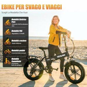 VITILAN V3 Bici Elettrica Pieghevole, Bicicletta Elettrica da 48V 13Ah Batteria Rimovibile,Velocità Massima 25 km/h, Motor... - immagine 5