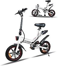 YOBACARID 14" Bici Elettrica Pieghevole, 36V 6.0AH Batteria 250W Motore, Fino a 25-35km, Freni a Doppio Disco e Velocità M...