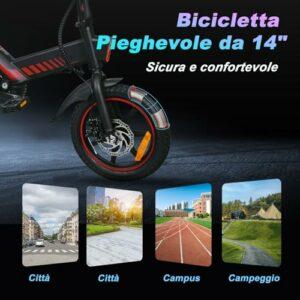 YOBACARID 14" Bici Elettrica Pieghevole, 36V 6.0AH Batteria 250W Motore, Fino a 25-35km, Freni a Doppio Disco e Velocità M... 9 YOBACARID 14" Bici Elettrica Pieghevole, 36V 6.0AH Batteria 250W Motore, Fino a 25-35km, Freni a Doppio Disco e Velocità M... - immagine 5
