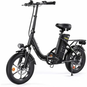 Finbike 250w Bici Elettrica Pieghevole, Bicicletta Elettrica A Pedalata Assistita, 374.4WH Batteria, Max Autonomia 88KM, 3 Mo