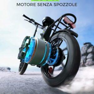 Finbike 250w Bici Elettrica Pieghevole, Bicicletta Elettrica A Pedalata Assistita, 374.4WH Batteria, Max Autonomia 88KM, 3 Mo - immagine 3