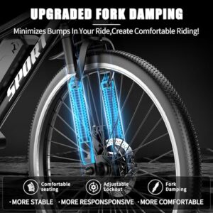 ASKGO Bicicletta Elettrica, 26" Pneumatico, 48V 10AH 25km/h Batteria Rimovibile, Autonomia 80 km E-bike, Doppio Sistema Fr... - immagine 4