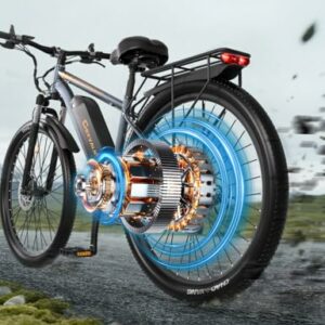 Bicicletta elettrica per adulti, VTC e MTB elettrica 29", motore 250 W con batteria 48 V 18,6 AH, 21 velocità e forcella r... - immagine 4