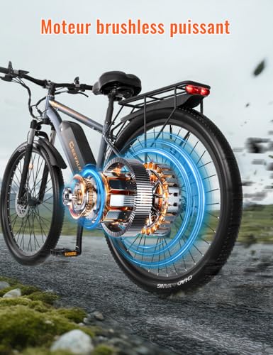 B0GD73PG5P gal 2 69cf8179c9b38 Bicicletta elettrica per adulti, VTC e MTB elettrica 29", motore 250 W con batteria 48 V 18,6 AH, 21 velocità e forcella r...