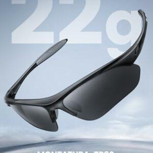 Lamicall Occhiali da Sole Ciclismo Polarizzati - [22g & Design Avvolgente] UV400 Protezione, TR90-Montatura, Nasello Regolabi - immagine 5