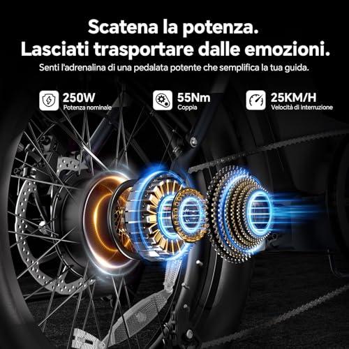 B0GGHF277W gal 2 69cf810bcea29 Touroll S2 2026 Bici Elettrica Pieghevole, 20"×4.0" fat bike elettrica 48V 15Ah Batteria Rimovibile, 7 Velocità E-bike per...