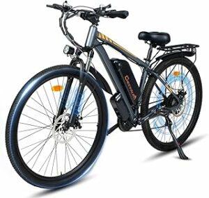 TIGUOWISH Bici Elettrica Uomo Adulti 29" - 250W, Batteria 48V 18.6Ah, Autonomia 50-90km, 25km/h, 21 Marce, Sospensione Idr...