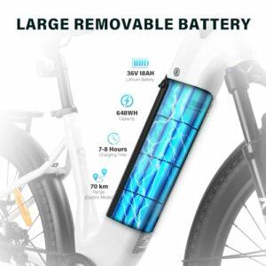 Powerme Bici Elettrica,27,5"/29" Bici Elettrica Uomo Donna da 36V 18AH Batteria Rimovibile,Autonomia di 140 km Bicicletta ... - immagine 4