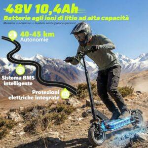 Monopattino Elettrico Adulto, 500W,Autonomia 55-90KM, 13AH/18.2AH Massimo 150 kg, Doppio Ammortizzatore e Freni Disco Ante... 7 Monopattino Elettrico Adulto, 500W,Autonomia 55-90KM, 13AH/18.2AH Massimo 150 kg, Doppio Ammortizzatore e Freni Disco Ante... - immagine 3
