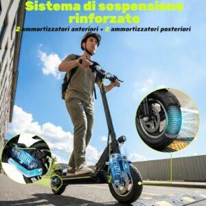 Monopattino Elettrico Adulto, 500W,Autonomia 55-90KM, 13AH/18.2AH Massimo 150 kg, Doppio Ammortizzatore e Freni Disco Ante... 9 Monopattino Elettrico Adulto, 500W,Autonomia 55-90KM, 13AH/18.2AH Massimo 150 kg, Doppio Ammortizzatore e Freni Disco Ante... - immagine 5