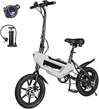 HBFTXRIDE Bicicletta Elettrica Pieghevole 14", 250W 25km/h Bici Elettrica Adulto, Fino a 35-45km Bike Elettrica Uomo Donn...