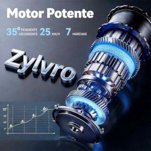 Zylvro Bici Elettrica Pieghevole per Adulti, Motore Potente, 20"×4.0" Fat Tire, 48V Batteria, 7 Velocità, Autonomia 40-110... - immagine 3