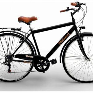 Bicicletta Uomo 28" Passeggio Nero Vintage Velodia · Bici da Città con Cambio Shimano · Comoda e Robusta · Perfetta per Spost