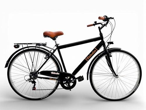 Bicicletta Uomo 28" Passeggio Nero Vintage Velodia · Bici da Città con Cambio Shimano · Comoda e Robusta · Perfetta per Spost 1 B0GR5RYZCK gal 0 69d4a22861100 Bicicletta Uomo 28" Passeggio Nero Vintage Velodia · Bici da Città con Cambio Shimano · Comoda e Robusta · Perfetta per Spost