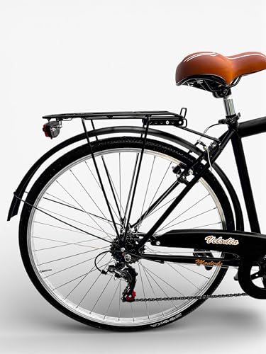 Bicicletta Uomo 28" Passeggio Nero Vintage Velodia · Bici da Città con Cambio Shimano · Comoda e Robusta · Perfetta per Spost 3 B0GR5RYZCK gal 2 69d4a22950cfd Bicicletta Uomo 28" Passeggio Nero Vintage Velodia · Bici da Città con Cambio Shimano · Comoda e Robusta · Perfetta per Spost