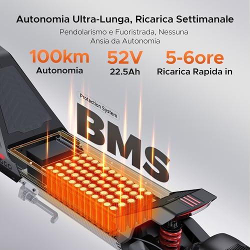 B0GS69Q244 gal 1 69d4afcd96d1d ENGWE Monopattino Elettrico Pieghevole con Batteria da 52 V 22.5 Ah, NFC e Bluetooth, Navigazione Intelligente, Autonomia ...