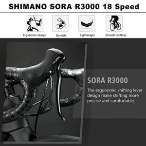 KABON Bici da strada carbonio, T800 Bici da strada 700C con trasmissione a 18 velocità,Manubrio integrato carbonio,Freni a... - immagine 4