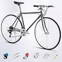 Bicicletta da strada 700C per Uomo Donna, Single Speed, Bici da Città da Pendolarismo con Freno a Morsetto, Telaio in Acci...